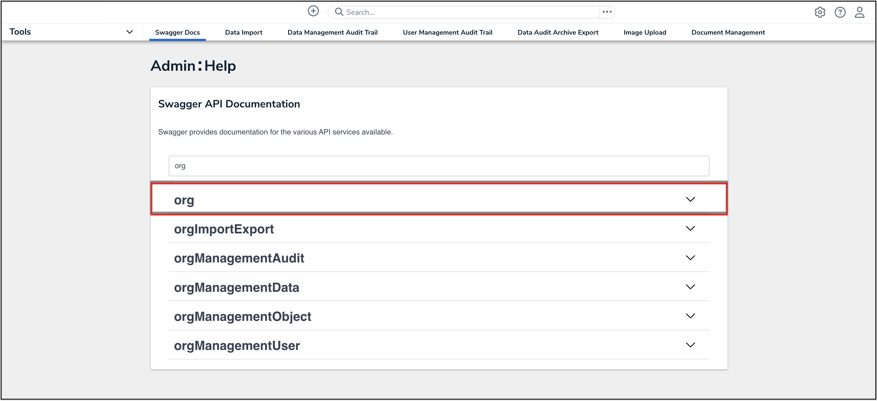 Org API Topic